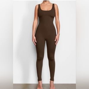 SKIMS Brown Scoop Neck Jumpsuit